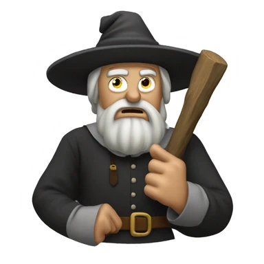 Angry pilgrim pointing at the screen  sticker