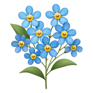 light blue Forget-me-nots sticker