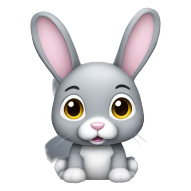 grey bunny stuffed animal sticker