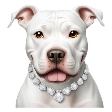 white pitbull with bling necklace and earrings sticker