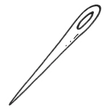 sewing needle with a hole sticker