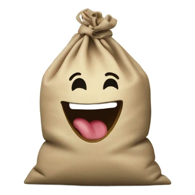 Smiley face with  sack coming out of mouth  sticker
