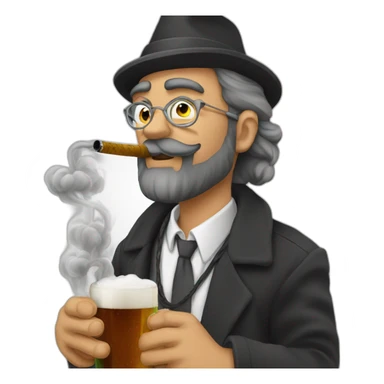 jew smoke hookah & drink beer sticker