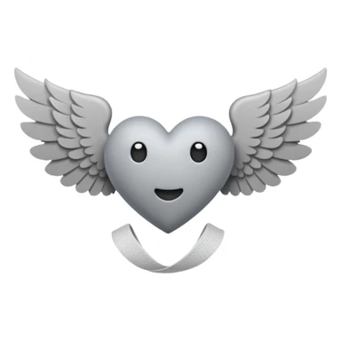grisgray heart with wings and a hospital bandage (all gray) sticker