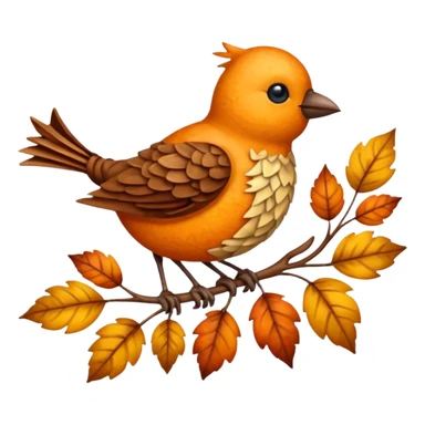 Bird made of leaves and branches  sticker