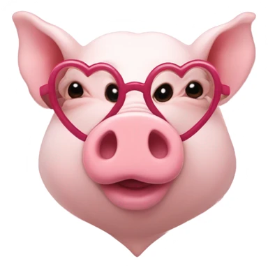 Cerdito con lentes de corazón sticker