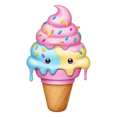 Melted kawaii pastel ice cream sticker