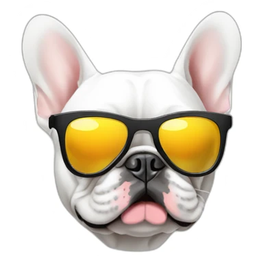 white FRENCH BULLDOg with sunglasses sticker