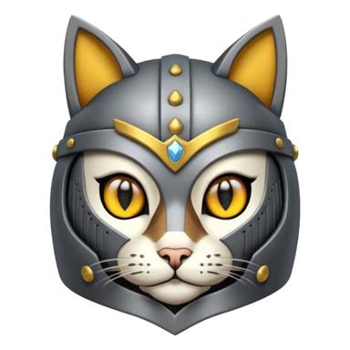 Crea un gato atigrado plomo con armadura y casco medieval  sticker