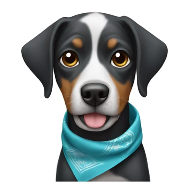 Dog wearing bandanna sticker
