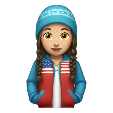 Kazakh girl wearing American clothes sticker
