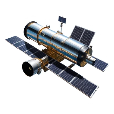  Cinematic Realistic Hubble Space Telescope – A majestic, ultra-detailed rendering of the Hubble Telescope floating above Earth. Its reflective metallic surface and vast solar panels stretch into the darkness, while the lens is pointed outward, capturing the mysteries of the cosmos. sticker