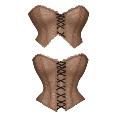 pastel brown lace corset sticker