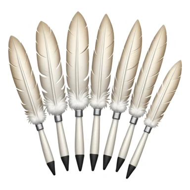 A row of goose feather pens sticker