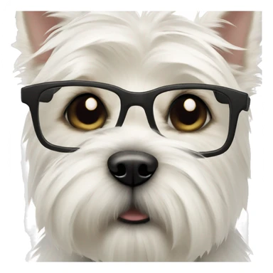 west highland white terrier with black glasses sticker