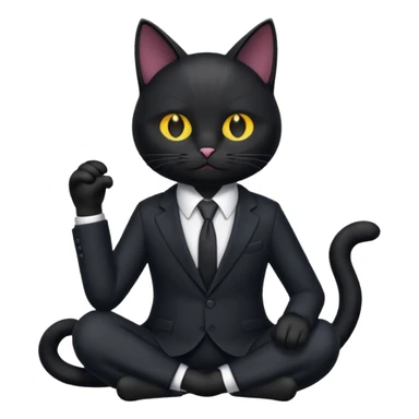 𝐛𝐥𝐚𝐜𝐤 𝐜𝐚𝐭 𝐰𝐢𝐭𝐡 𝐚 𝐬𝐮𝐢𝐭 𝐛𝐮𝐭 𝐬𝐢𝐭𝐭𝐢𝐧𝐠 sticker