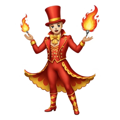 tiger  vintage-circus-performer-spitting-fire full body sticker
