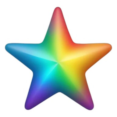 A rainbow star sticker