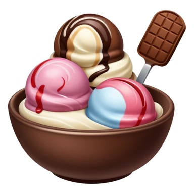 Neapolitan ice cream scoops in a bowl sticker