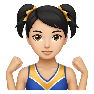 Cheerleader black hair sticker