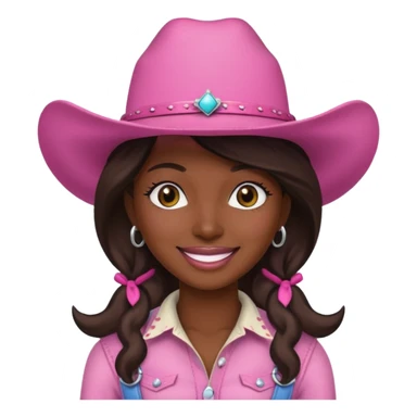dark skin cowgirl with pink hat sticker