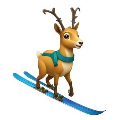 Chamois skiing sticker