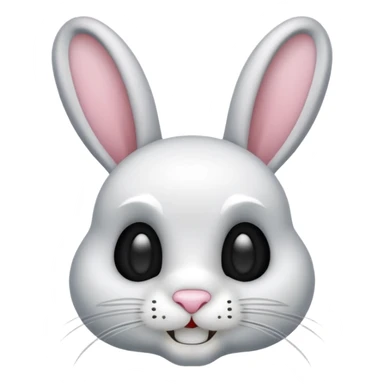 emoji d'une tête de lapin squelette noire qui dit bonjour de la main sticker