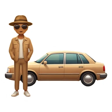 A parked car rests on the side of a long with a person outside , empty road stretching toward a golden sunset. The sky glows with warm colors, and the landscape ahead feels open, peaceful, and full of promise. love  sticker