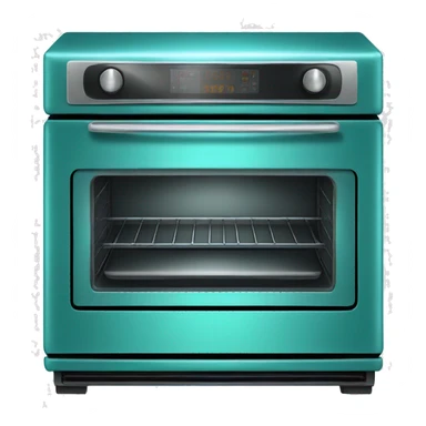 Realistic metallic turquoise oven isolated. sticker