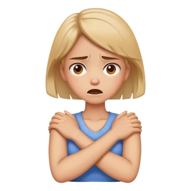 Girl holding neck from front crossed stressed and mad sticker