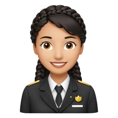 black braided haired hotel receptionist sticker