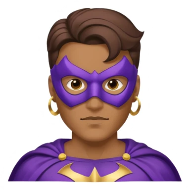mask wearing man superhero purple with big earrings sticker