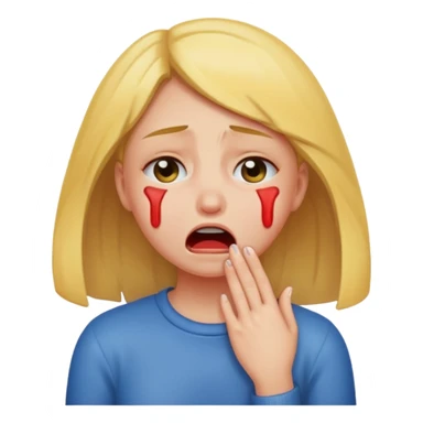 Girl crying and choking herself  sticker