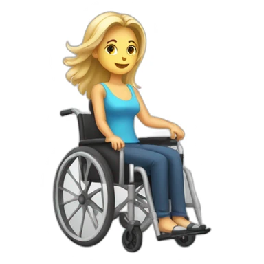 Woman in a wheelchair with 2 Leg cast sticker