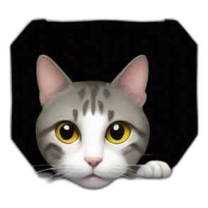 cat hiding behind dumpster sticker