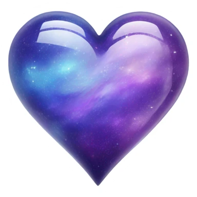 Pastel glass purple blue galaxy heart  sticker