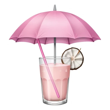 coconut drink with light pink umbrella sticker