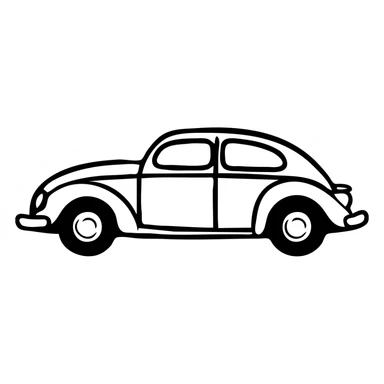 Vintage car icon, classic automobile sticker