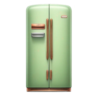 Realistic pastel green and metallic copper vintage fridge.  sticker