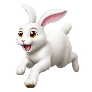 Bunny running  sticker