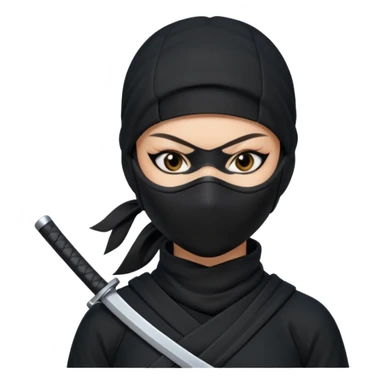 Female Ninja with mask sticker