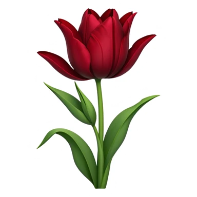 goth tulip with wilted look and dark green stem sticker