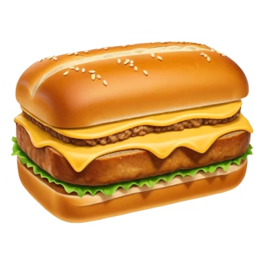 traditional Bavarian Leberkäse sandwich emoji, golden-brown meatloaf slice in round crusty white roll, touch of mustard, clean bold easy to recognize sticker