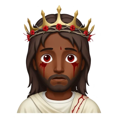 Dark skin Jesus with thorn crown injured  sticker