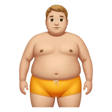 Fat man in tight swimming trunks  sticker