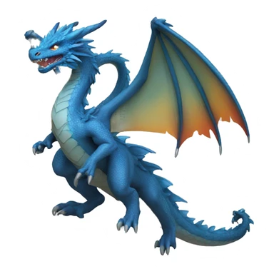 dragón azul escupiendo fuego sticker