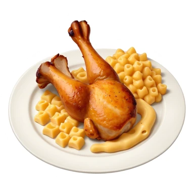 baked chicken leg with mac and cheese on the side sticker