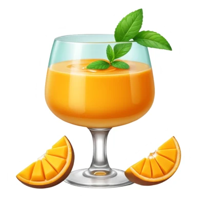 mango pudding in fancy glass sticker