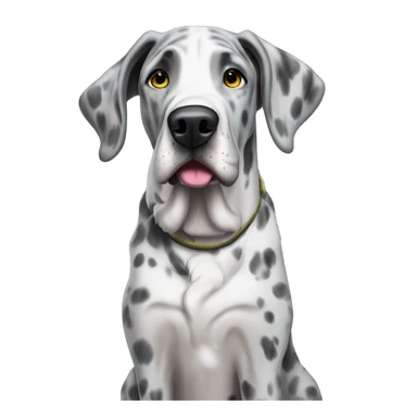 Grey Merle Great Dane playing in the snow sticker