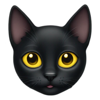 Black cat with yellow eyes looking cute  sticker